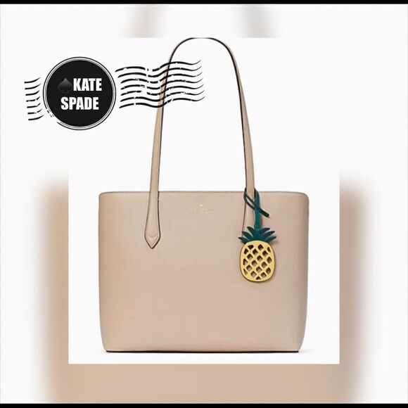 ♠️ KATE SPADE WARM BEIGE MARLEE TOTE WITH PINEAPPLE 🍍 - Picture 4 of 7